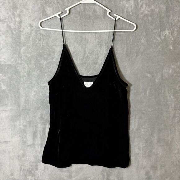 Cami NYC Silk Blend V-Neck Camisole S Tank Spaghetti Strap Black Velvet Witchy - Picture 1 of 9